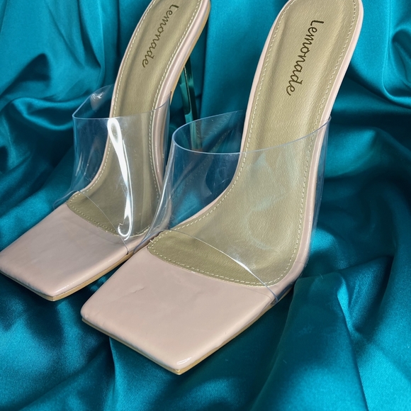 Lemonade Clear Square Toe Heels - Picture 3 of 4